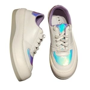Joshua Sanders NEW Bubble Donna White Iridescent Sneakers Women 6